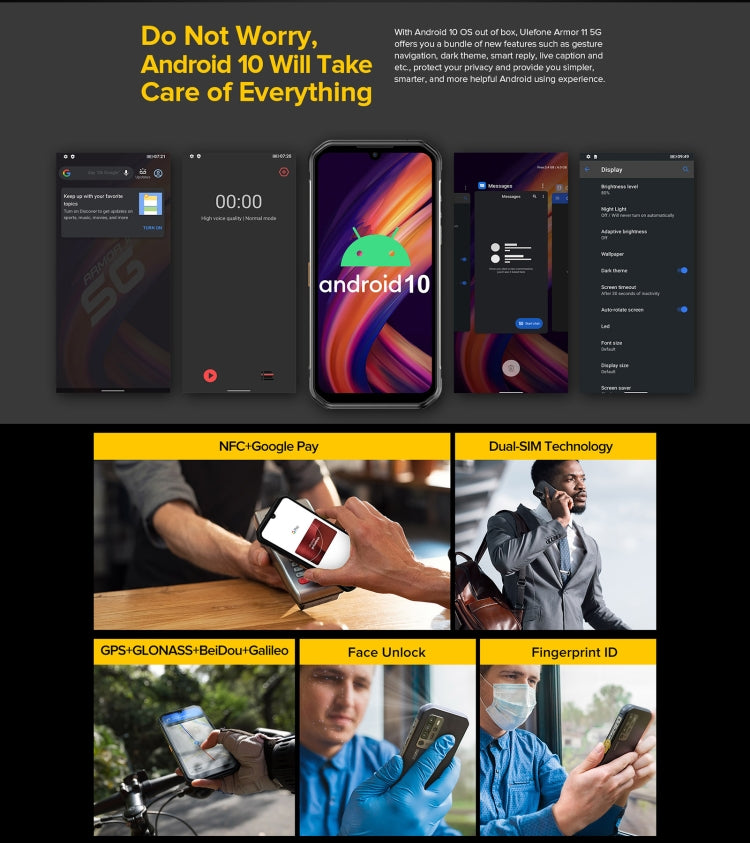 Ulefone Armor 11 5G Rugged Phone IP68 Waterproof6.1 Inch Android 10