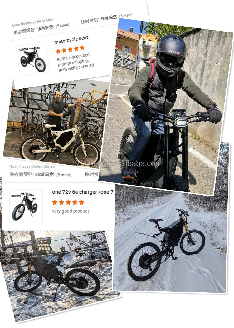 21 inch Motorcycle Wheel  E bike 72v 8000w Dirt Electric Hybrid  Bike with Phone Holder