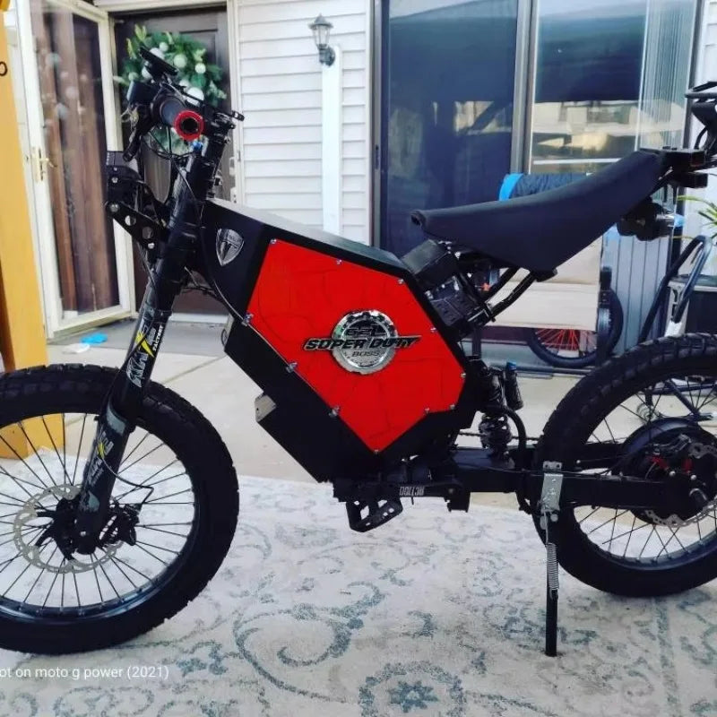 21 inch Motorcycle Wheel  E bike 72v 8000w Dirt Electric Hybrid  Bike with Phone Holder