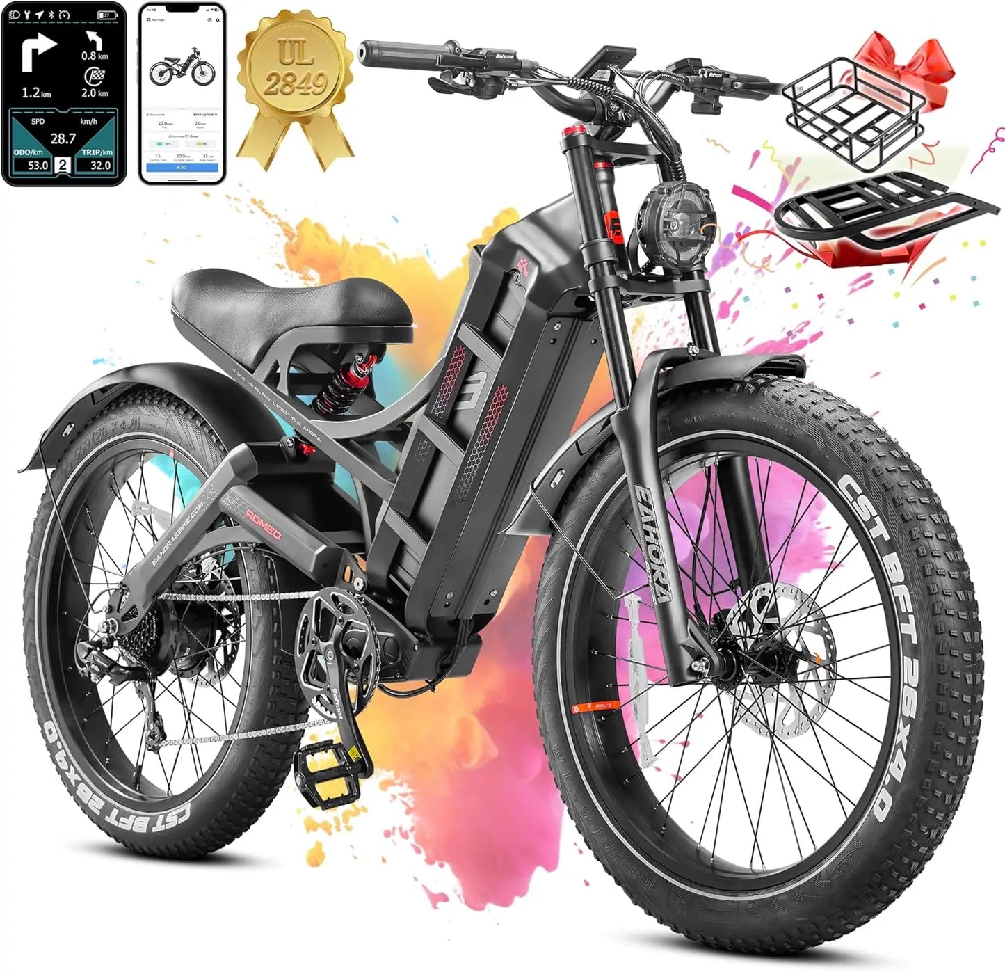 STLF Eahora Romeo Pro High-power Fatbike Ebike Electric Fat Tire Mountain E Hybrid Road Cargo Dirt Bike Bicycle Adult