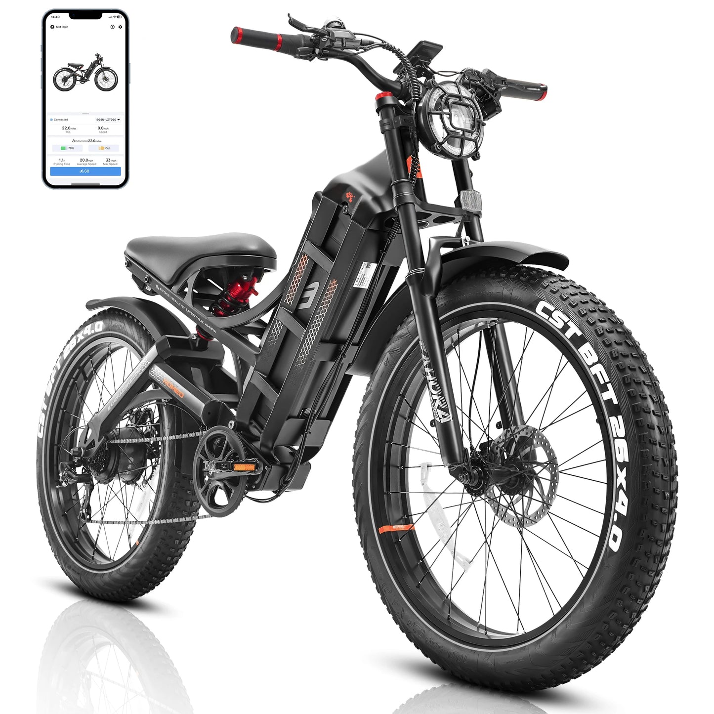STLF Eahora Romeo Pro High-power Fatbike Ebike Electric Fat Tire Mountain E Hybrid Road Cargo Dirt Bike Bicycle Adult