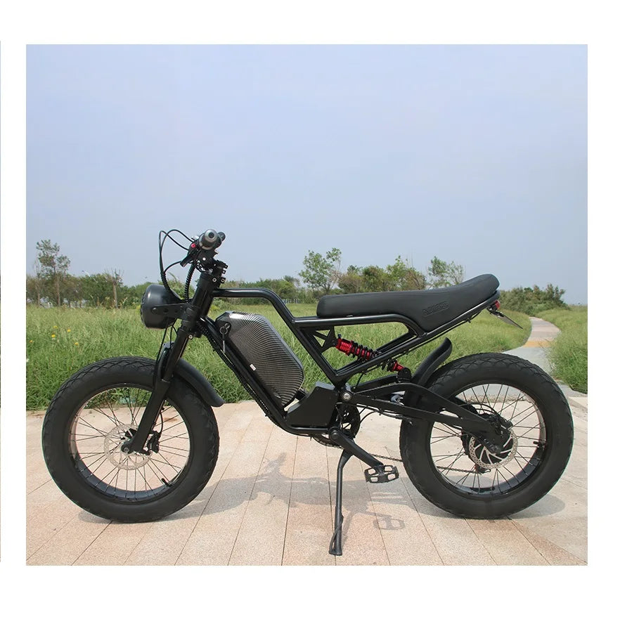 STLF US Ready Stock Akez Cafe Racer Electric Dirt Pit Mountain E Bike 1500W Fat Tires Ebike Electric Cruiser Adult USA Warehouse