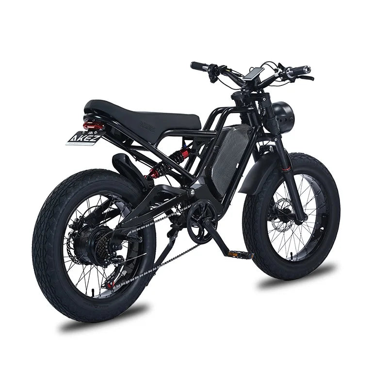 STLF US Ready Stock Akez Cafe Racer Electric Dirt Pit Mountain E Bike 1500W Fat Tires Ebike Electric Cruiser Adult USA Warehouse
