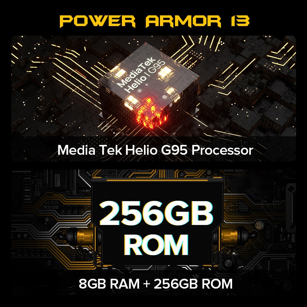 Ulefone Power Armor Rugged Phone 256GB Android 11 Waterproof Smartphone 6.81”