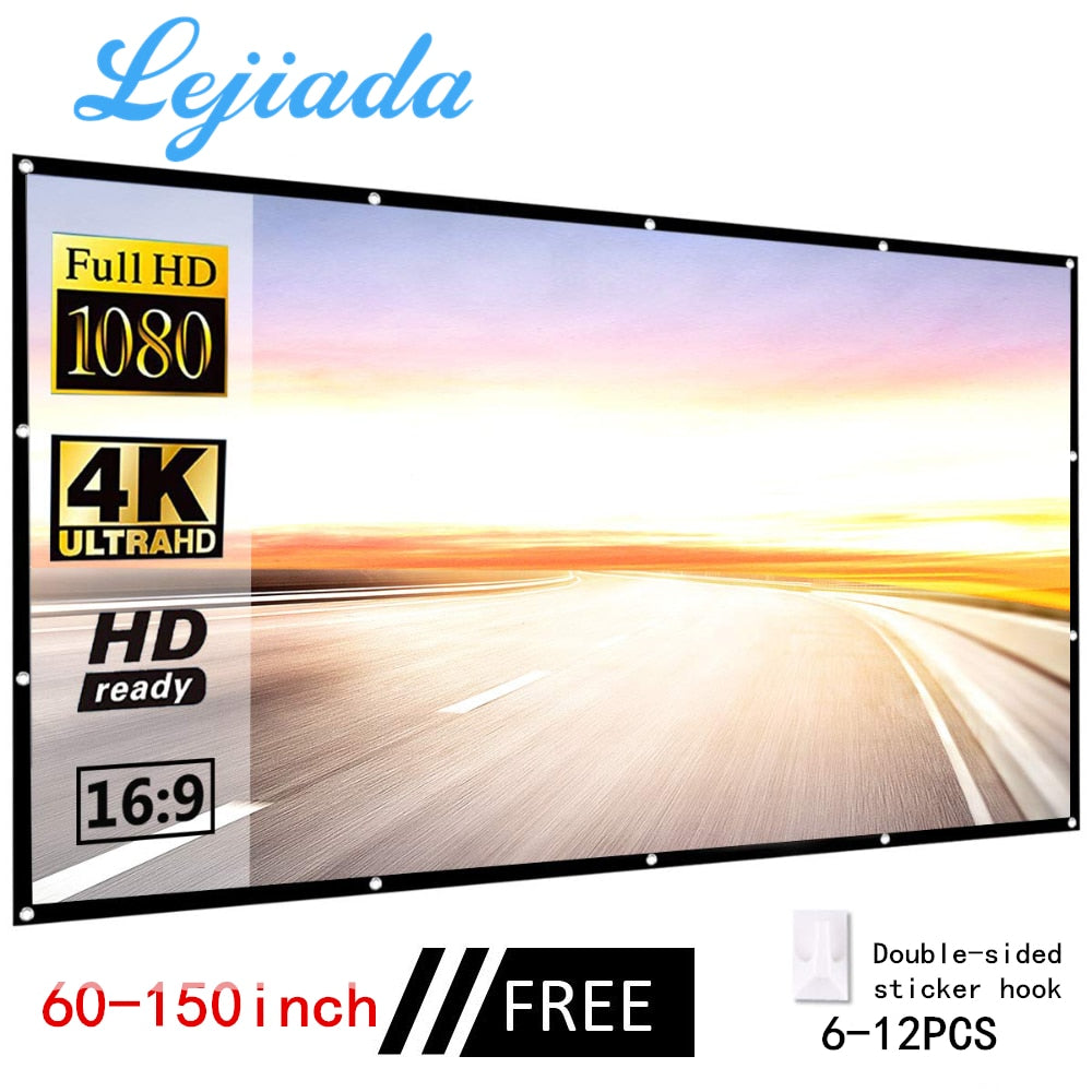 LEJIADA projector simple folding screen portable home outdoor KTV office 3d HD projector screen projection screen