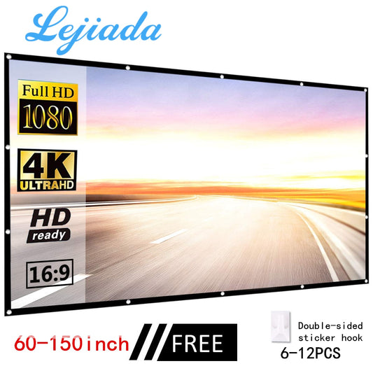 LEJIADA projector simple folding screen portable home outdoor KTV office 3d HD projector screen projection screen