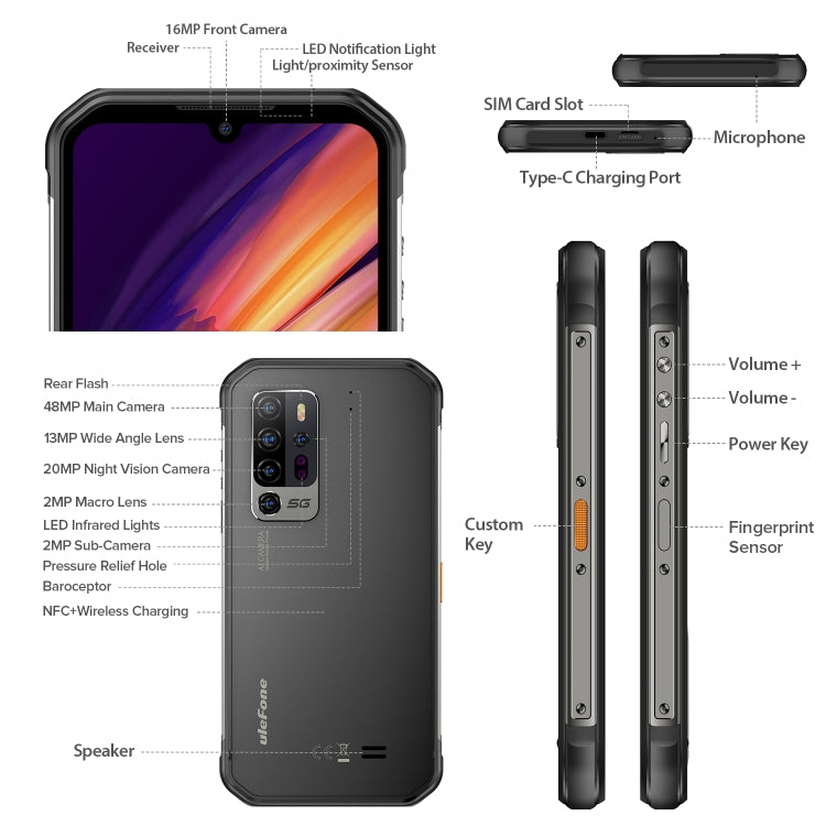 Ulefone Armor 11 5G Rugged Phone IP68 Waterproof6.1 Inch Android 10