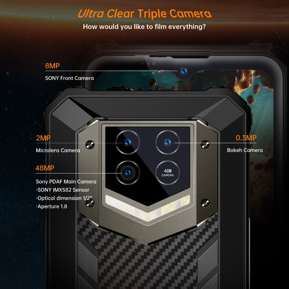 OUKITEL WP15 Smartphone Octa Core Android 11 6.5 Inch HD+ 48MP Camera