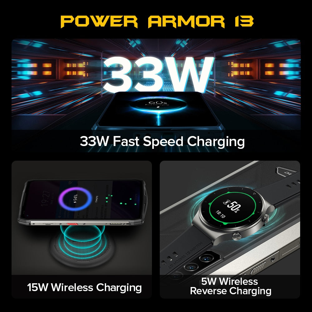Ulefone Power Armor Rugged Phone 256GB Android 11 Waterproof Smartphone 6.81”