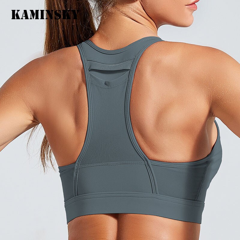 High Elastic Fitness  Bra Tops Sports Top Gym Running Padded Athletic Women Clothes
