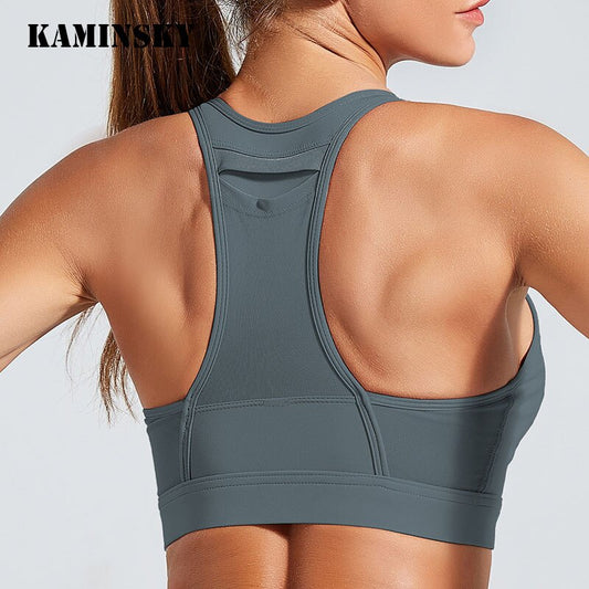 High Elastic Fitness  Bra Tops Sports Top Gym Running Padded Athletic Women Clothes