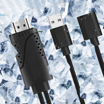 Bakeey 2in1 USB Female to HDTV Male Mobile Phone Screen Projector Adapter Charging Cable for Apple Android Smart Phone for Samsung S10 for iPhone 11 Pro Max HUAWEI Xiaomi