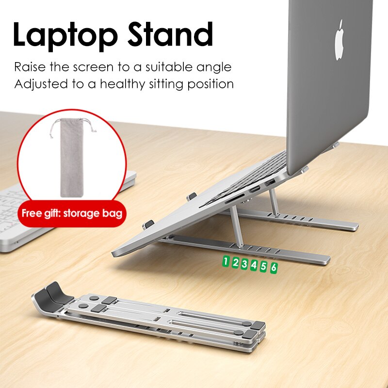 LINGCHEN Laptop Holder for MacBook Pro Notebook Foldable Aluminium Alloy Laptop Stand Bracket Laptop Holder for PC Notebook