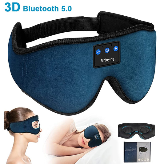 Sleep Headphones 3D Bluetooth 5.0 Headband Wireless Sleep Artifact Breathable Music Eye Mask Earbuds for Side Sleeper Air Travel