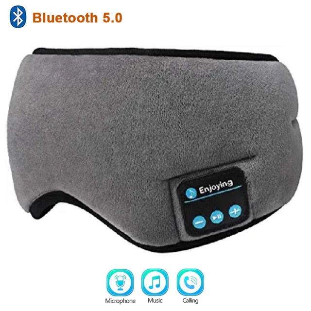 Sleep Headphones 3D Bluetooth 5.0 Headband Wireless Sleep Artifact Breathable Music Eye Mask Earbuds for Side Sleeper Air Travel