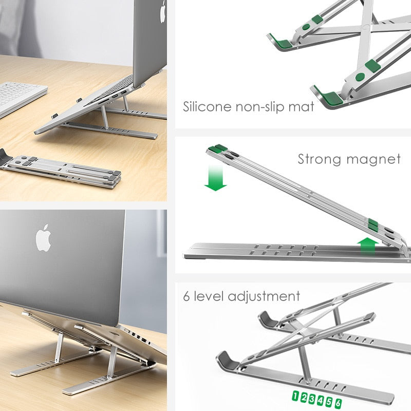 LINGCHEN Laptop Holder for MacBook Pro Notebook Foldable Aluminium Alloy Laptop Stand Bracket Laptop Holder for PC Notebook