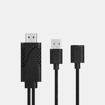 Bakeey 2in1 USB Female to HDTV Male Mobile Phone Screen Projector Adapter Charging Cable for Apple Android Smart Phone for Samsung S10 for iPhone 11 Pro Max HUAWEI Xiaomi