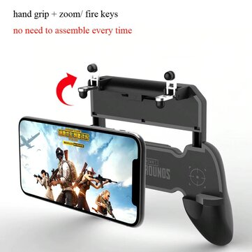 DATA FROG S6-W10 PUBG Game Controller Gamepad Trigger Shooter for PUBG Mobile Game with Foldable Phone Holder for Android iOS Phones